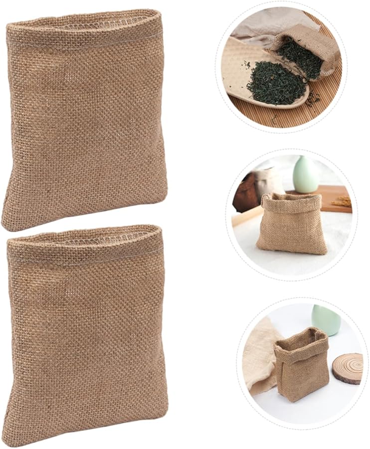 Linen Photography Storage Bags 2pcs Tear Resistant for Dried Fruits Whole Grains Photo Props - Image 2